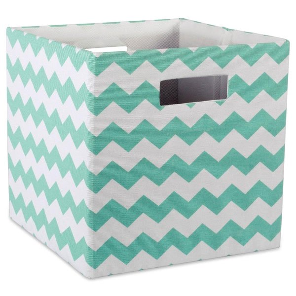 Design Imports Storage Cube, Polyester, Chevron Aqua CAMZ37920